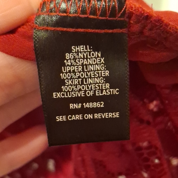 Torrid Red Lace Blouse 4 - Picture 6 of 11